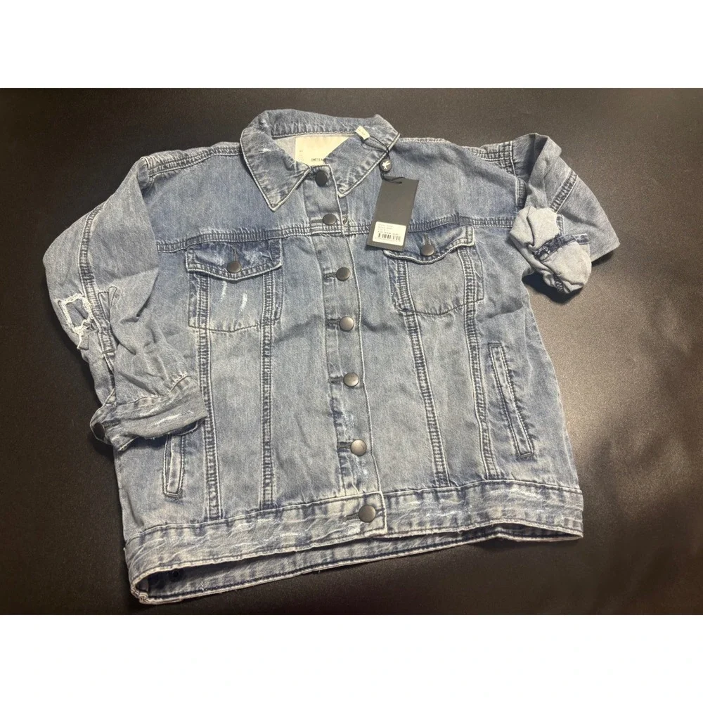 OneTeaspoon NEW Denim Jacket‎ Distressed Blue Jean Jacket Kids Rocky Size 6-7